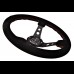 NRG 350mm Steering Wheel 3" Deep Suede w/ Red Stitching